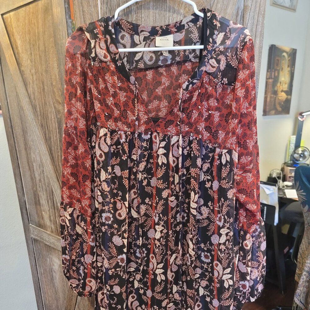 Knox Rose Womens Dress Peasant/Boho